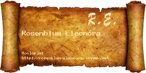 Rosenblum Eleonóra névjegykártya